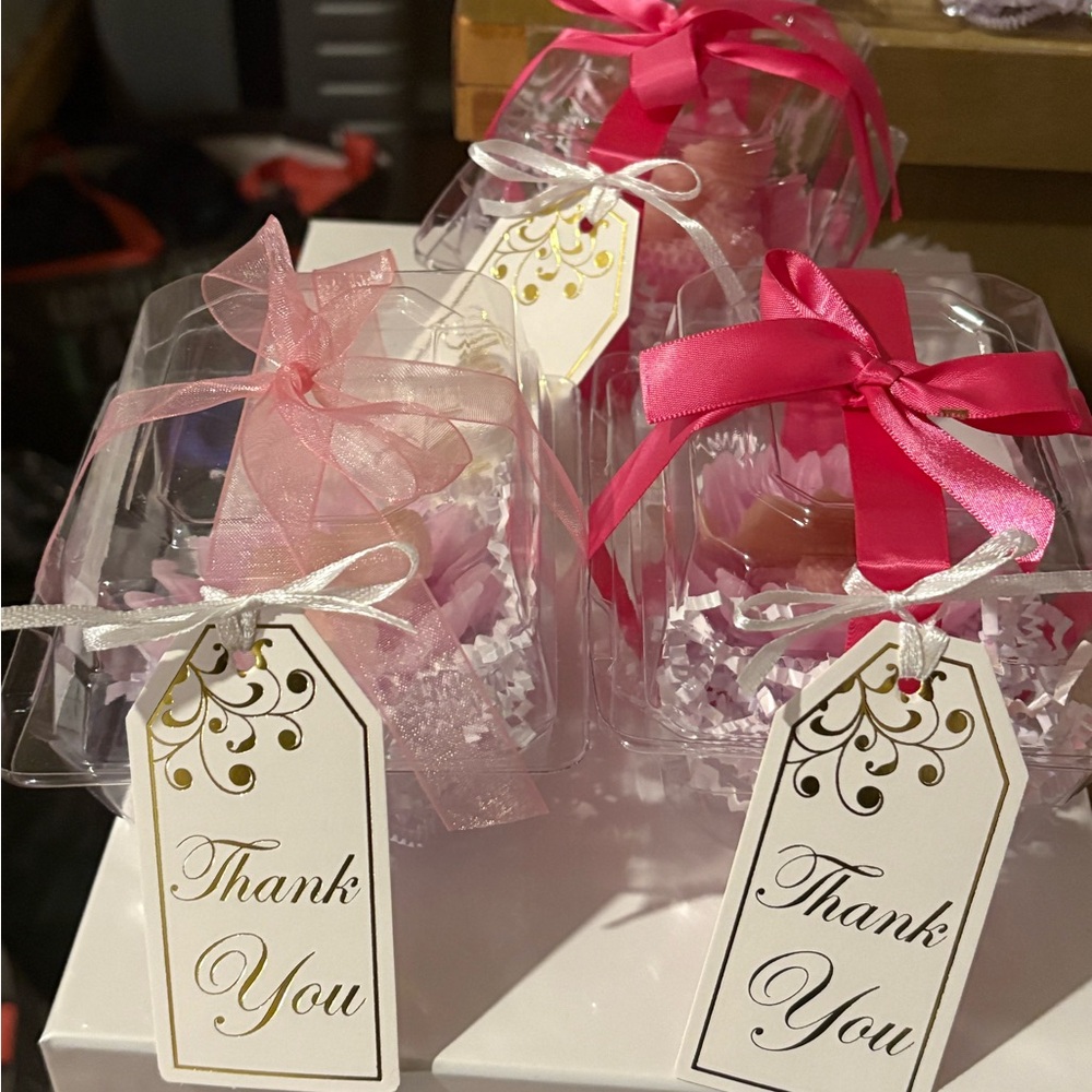 Pink and White Thank You Gift Boxes